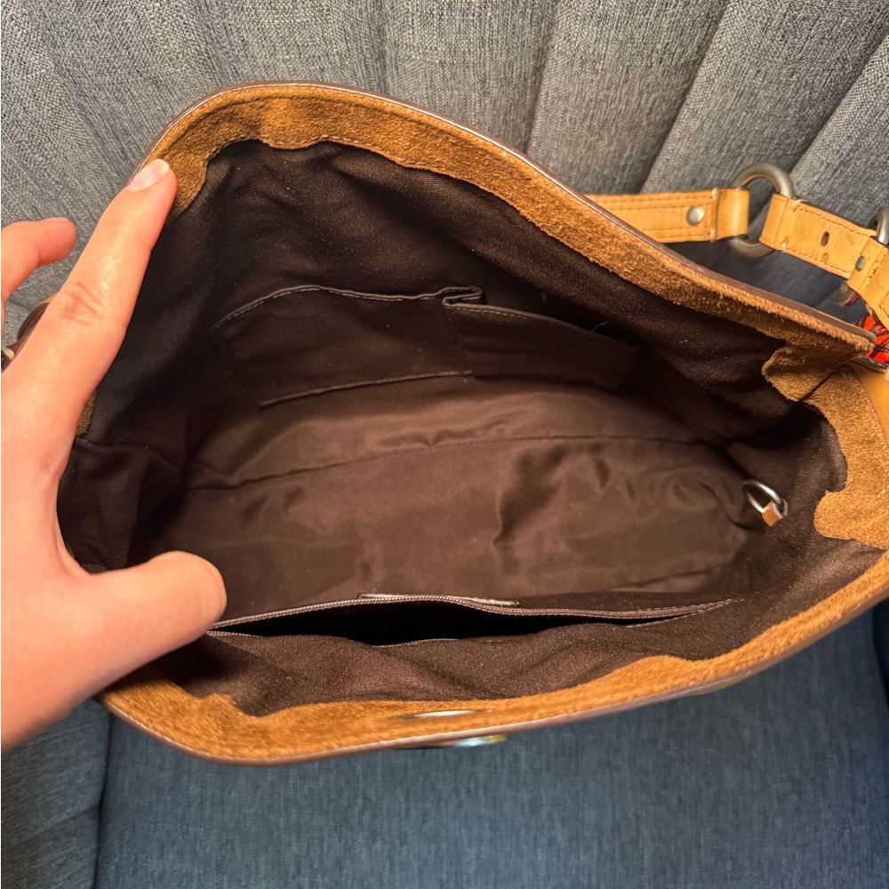 Coach Chelsea Hobo 10143 Signature Bag —Suede Trim, Satin Scarf,Original Hangtag - Picture 7 of 11